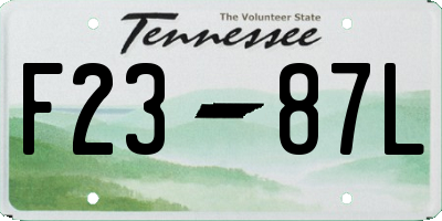 TN license plate F2387L