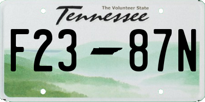 TN license plate F2387N