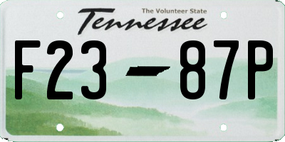 TN license plate F2387P