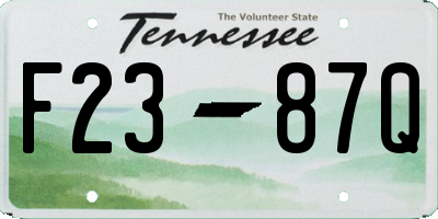 TN license plate F2387Q