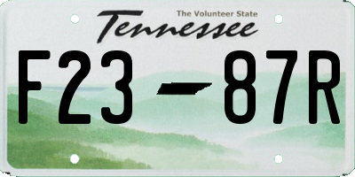 TN license plate F2387R