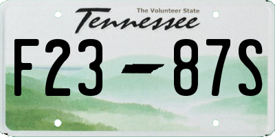 TN license plate F2387S
