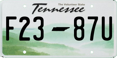 TN license plate F2387U