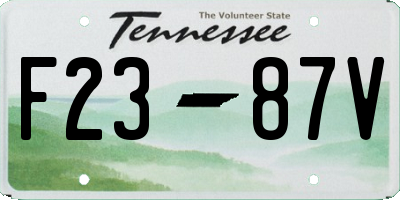TN license plate F2387V