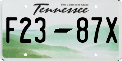 TN license plate F2387X
