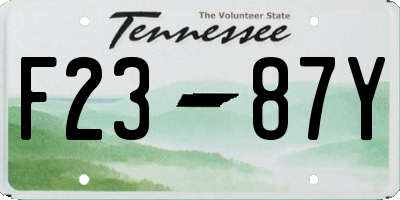 TN license plate F2387Y