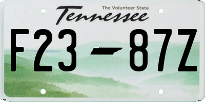 TN license plate F2387Z