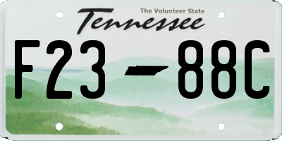 TN license plate F2388C