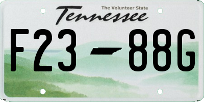 TN license plate F2388G