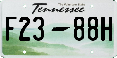 TN license plate F2388H