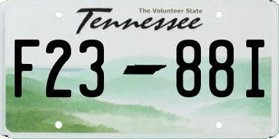 TN license plate F2388I