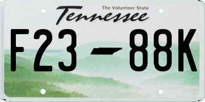 TN license plate F2388K
