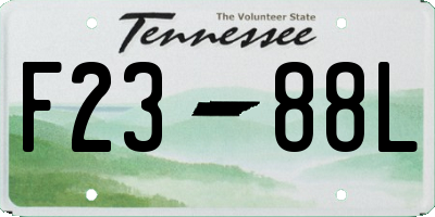 TN license plate F2388L