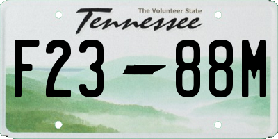 TN license plate F2388M