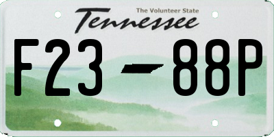 TN license plate F2388P