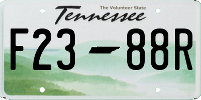 TN license plate F2388R