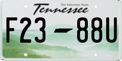 TN license plate F2388U