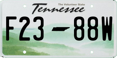 TN license plate F2388W