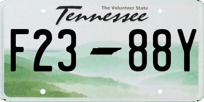 TN license plate F2388Y