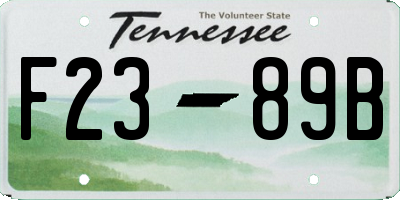 TN license plate F2389B