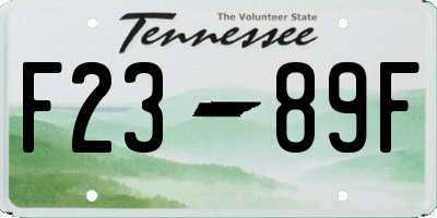 TN license plate F2389F