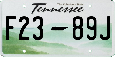 TN license plate F2389J