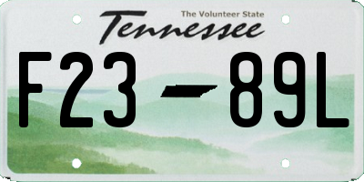 TN license plate F2389L