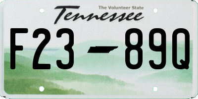 TN license plate F2389Q