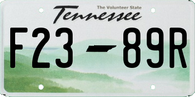 TN license plate F2389R