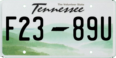 TN license plate F2389U