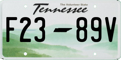 TN license plate F2389V