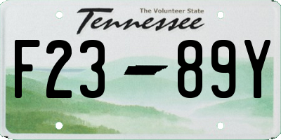 TN license plate F2389Y