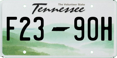 TN license plate F2390H
