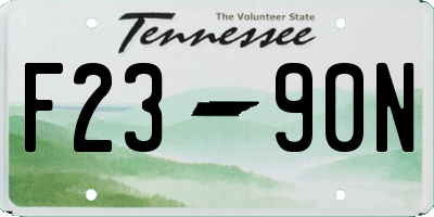 TN license plate F2390N