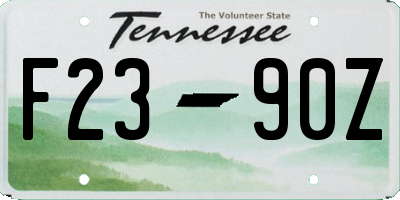 TN license plate F2390Z