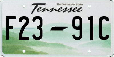TN license plate F2391C