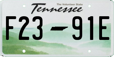 TN license plate F2391E