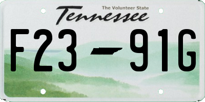 TN license plate F2391G