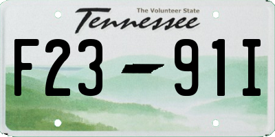 TN license plate F2391I