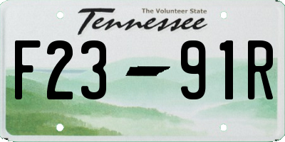 TN license plate F2391R