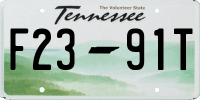TN license plate F2391T