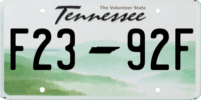TN license plate F2392F