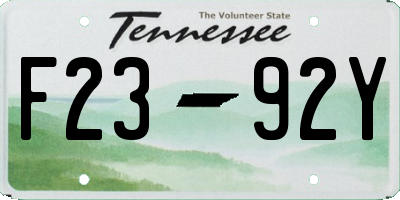TN license plate F2392Y