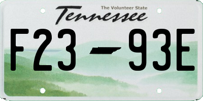 TN license plate F2393E