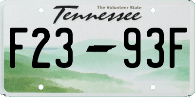 TN license plate F2393F