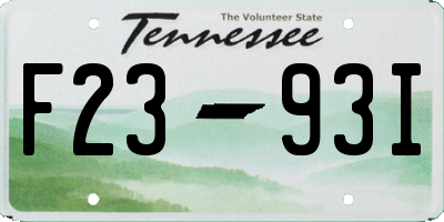 TN license plate F2393I