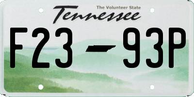 TN license plate F2393P