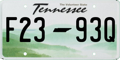 TN license plate F2393Q