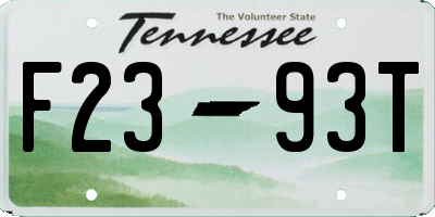 TN license plate F2393T