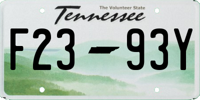 TN license plate F2393Y